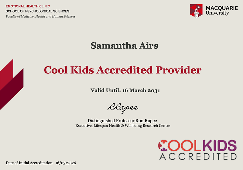 Cool Kids Accredited Provider Certificate